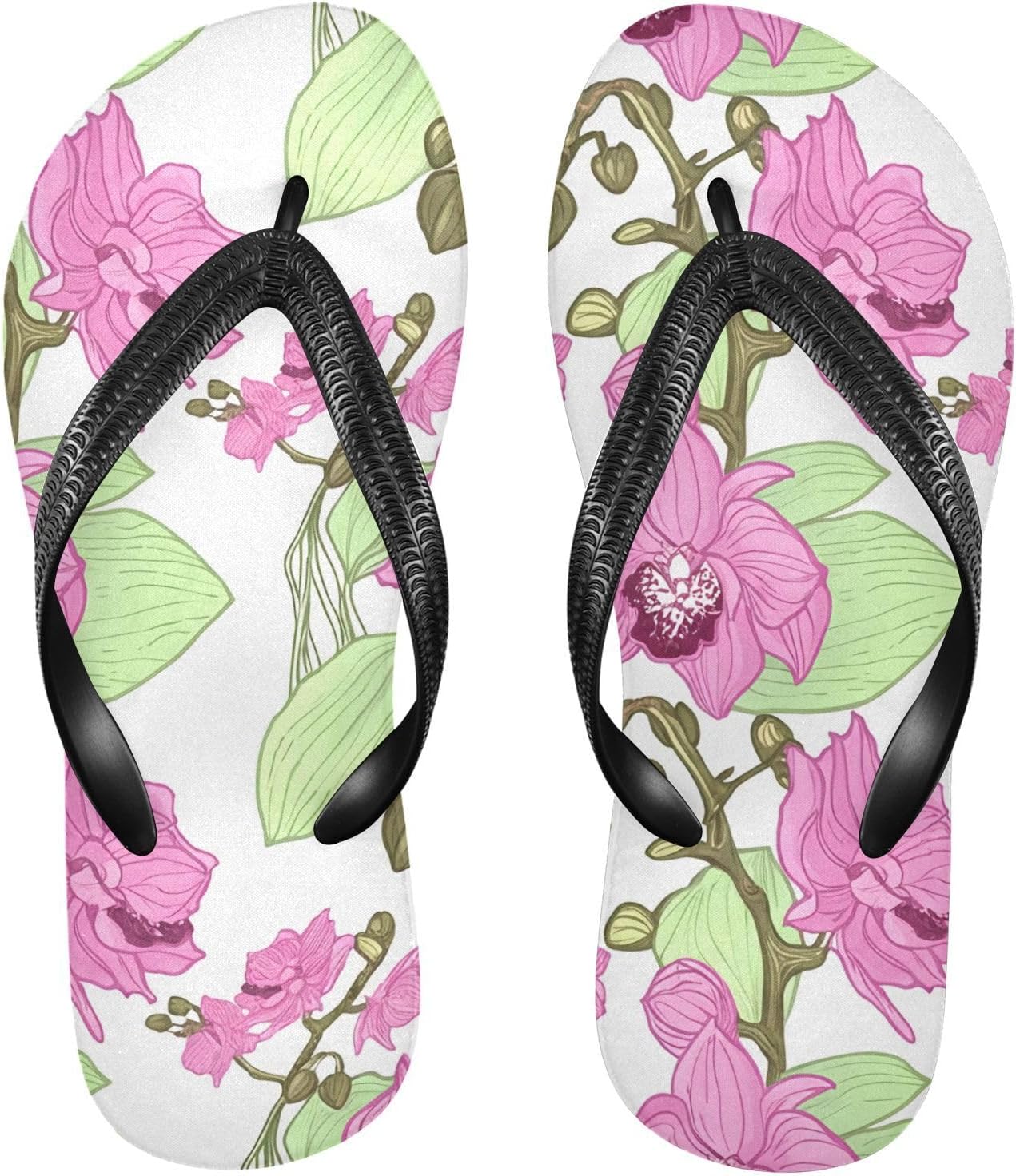 

Вьетнамки белого цвета с цветком орхидеи, пляжные шлепанцы, резиновые нескользящие летние тапочки для мужчин и женщин, для прогулок Sinestour