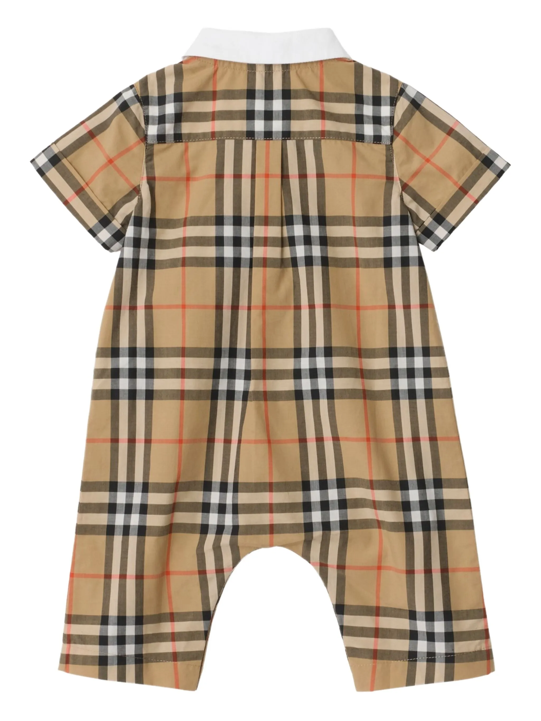 Ромпер в клетку Burberry Kids, нейтральный — фото 2