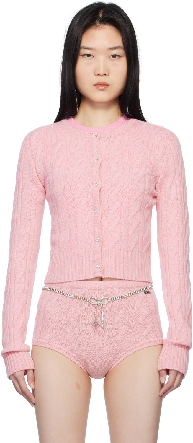 

Розовый кардиган из шерсти и кашемира Blumarine