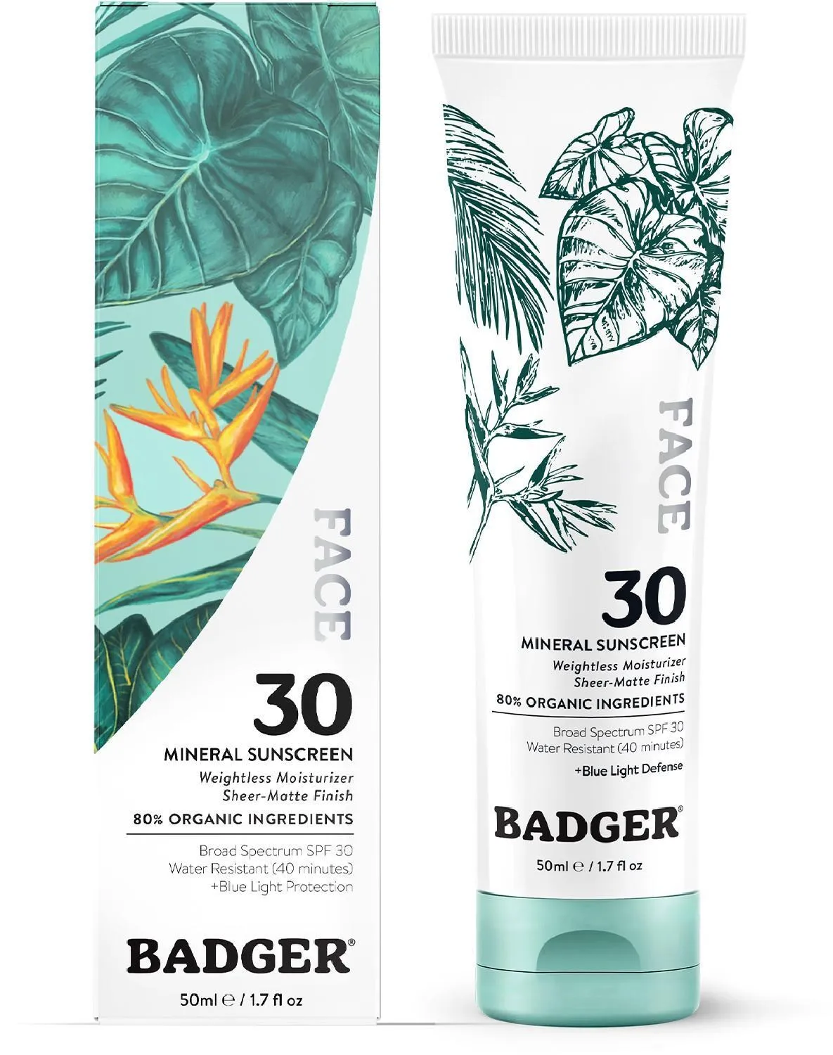 

Минеральный солнцезащитный крем для лица SPF 30 Badger, None