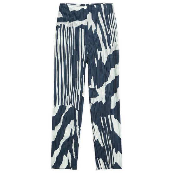 

Брюки со складками и принтом «рефракция» Pleats Please Issey Miyake, синий