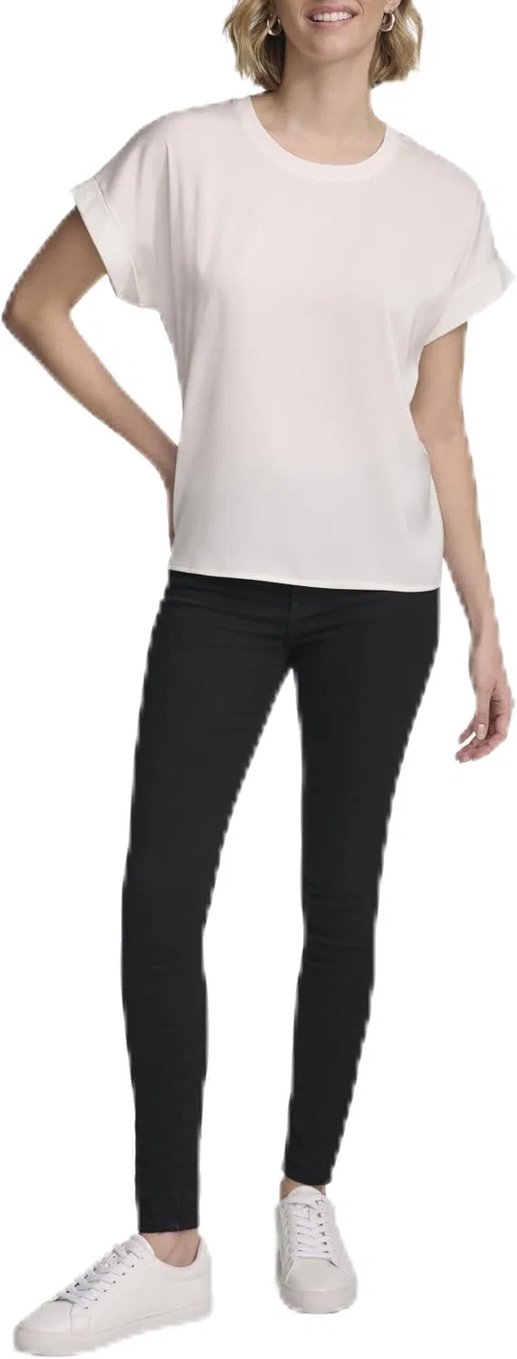 Футболка с коротким рукавом, смешанная медиа, Calvin Klein, мягкий белый