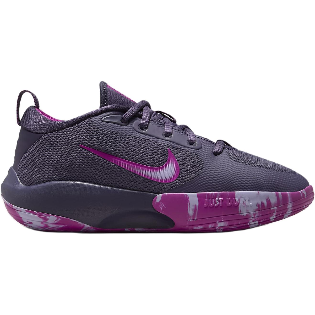 ISOFLY Амортизирующие и дышащие низкие детские баскетбольные кроссовки Purple Teenagers Nike, Темный виноградный пурпур/Яркая фуксия/Серый — фото 2