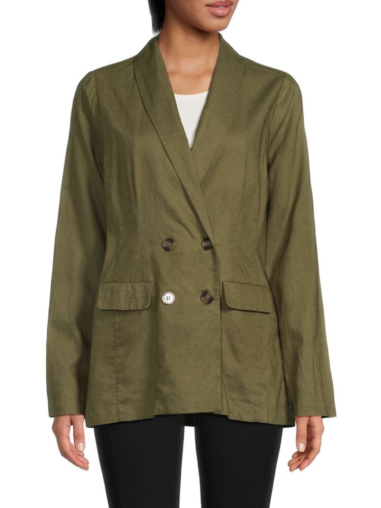 

Блейзер оверсайз из льняной смеси Saks Fifth Avenue, цвет Olive