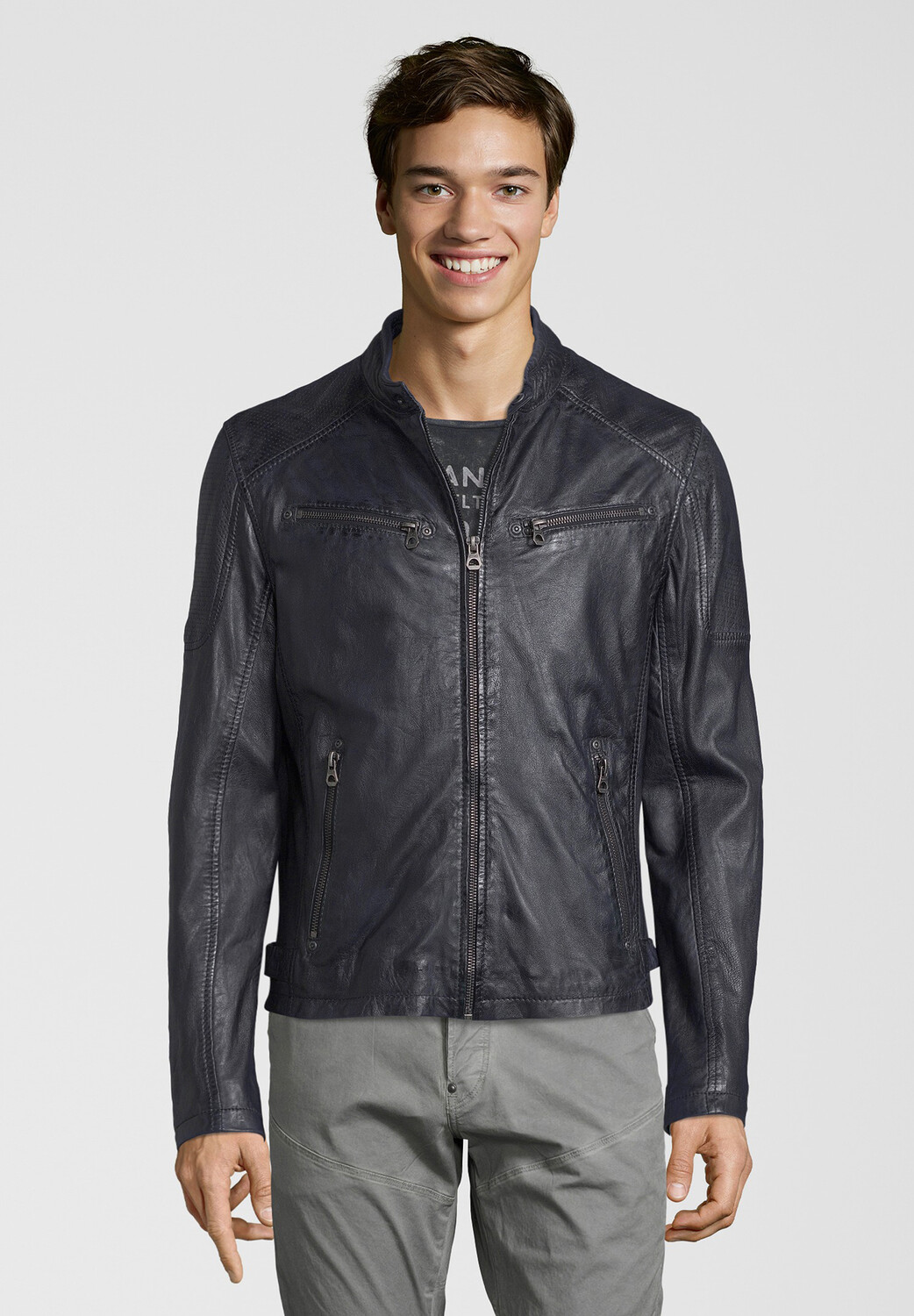 

Кожаная куртка Gipsy MARC LAKEV, цвет navy/black