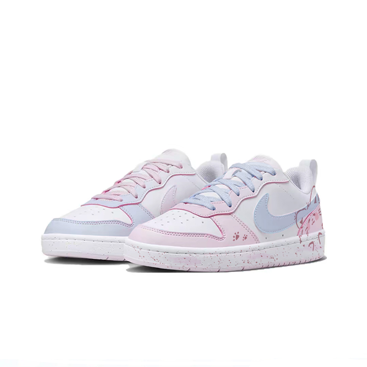 

Nike Скользящие устойчивые к истиранию низкие детские скейтбординг кроссовки Court Borough Pink Blue для подростков