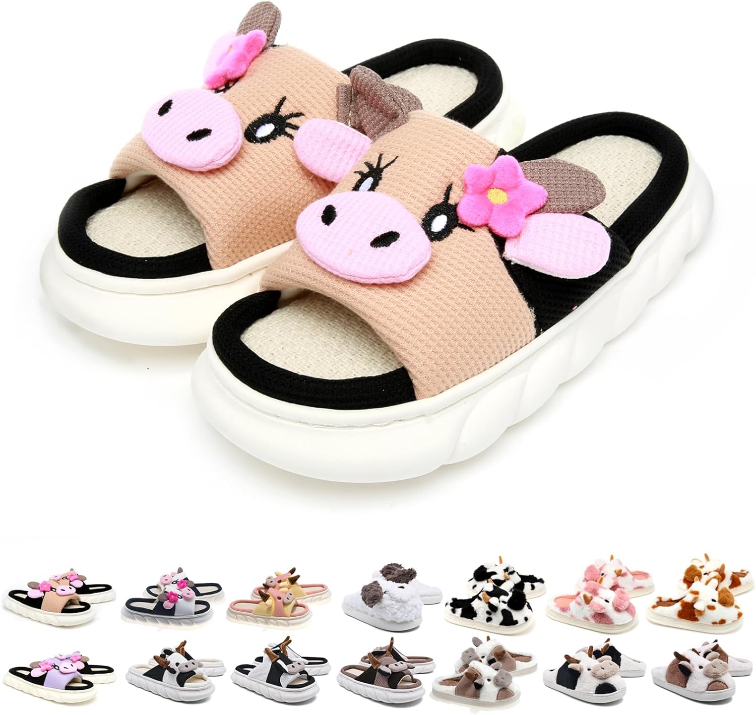 

Тапочки SLAWOCE для женщин и мужчин, пушистые, милые и уютные, для дома и улицы, хаки