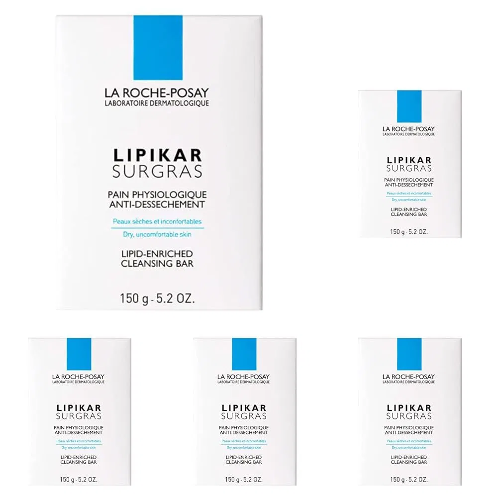 Увлажняющее мыло La Roche Posay Lipikar Surgras для сухой и чувствительной кожи 5 x 150 г La Roche-Posay