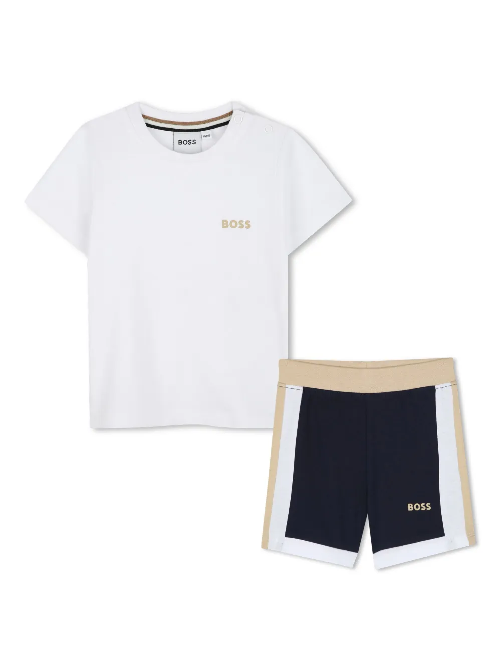 

Комплект из футболки и шортов с логотипом BOSS Kidswear, белый