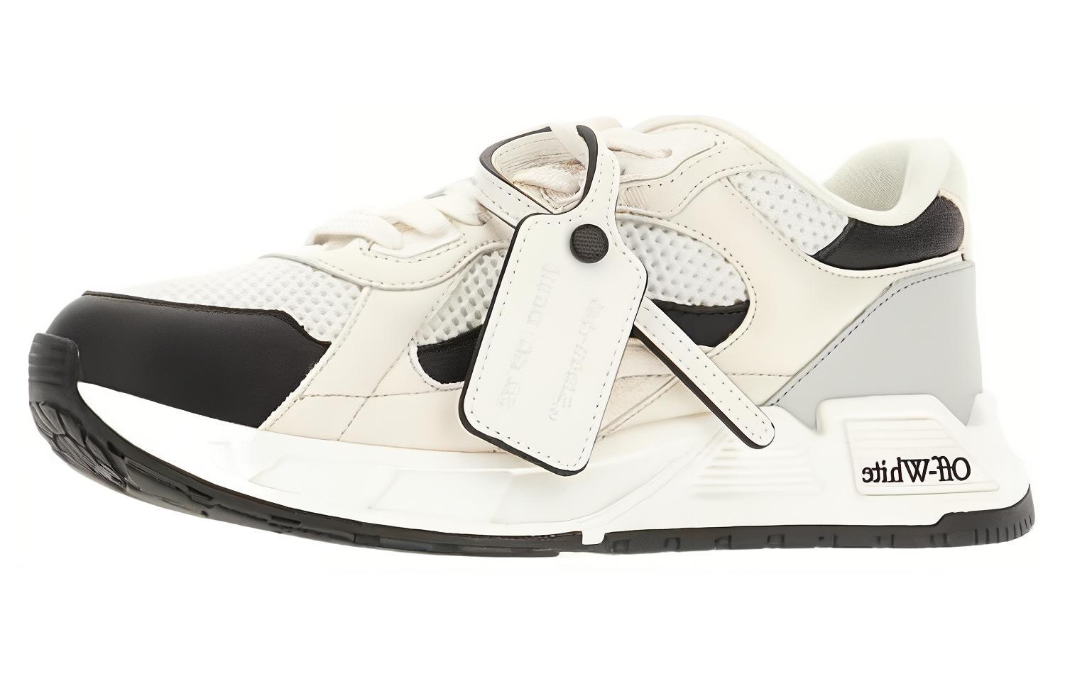 OFF WHITE Kick Off Кожаные Кроссовки Женские OFF-WHITE, Белый Серый Черный