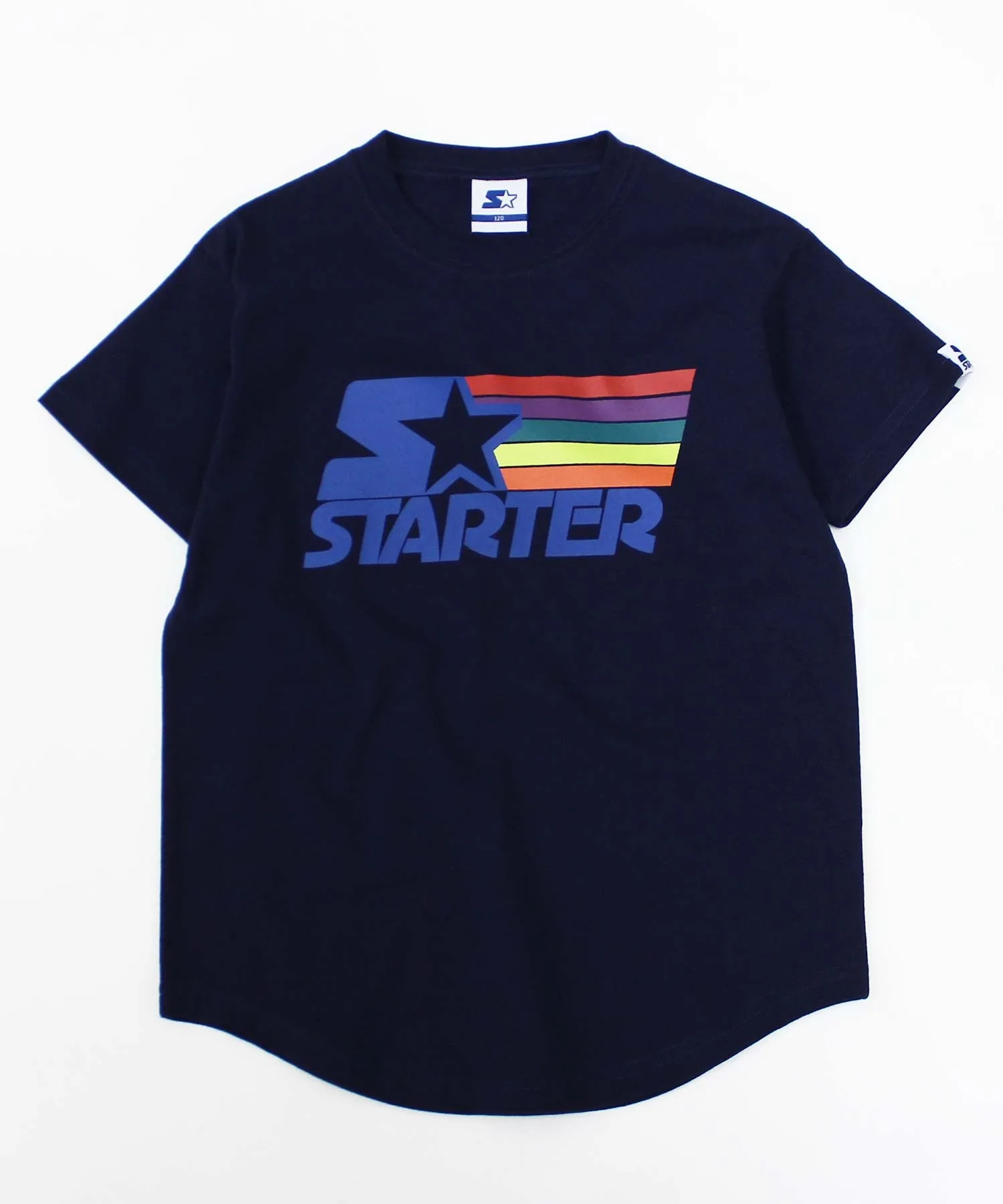 Детская футболка STARTER из хлопка с принтом тёмно-синяя