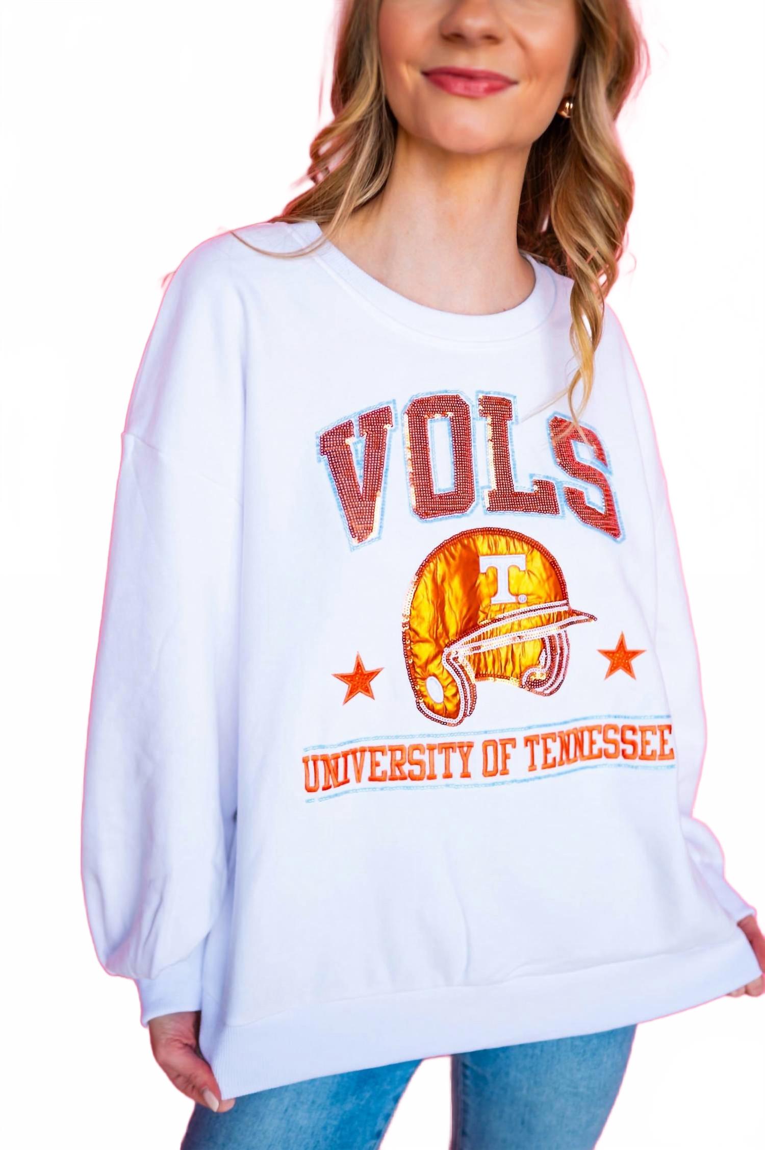 

Лицензированный бейсбольный свитшот Университета Теннесси в белом цвете QUEEN OF SPARKLES