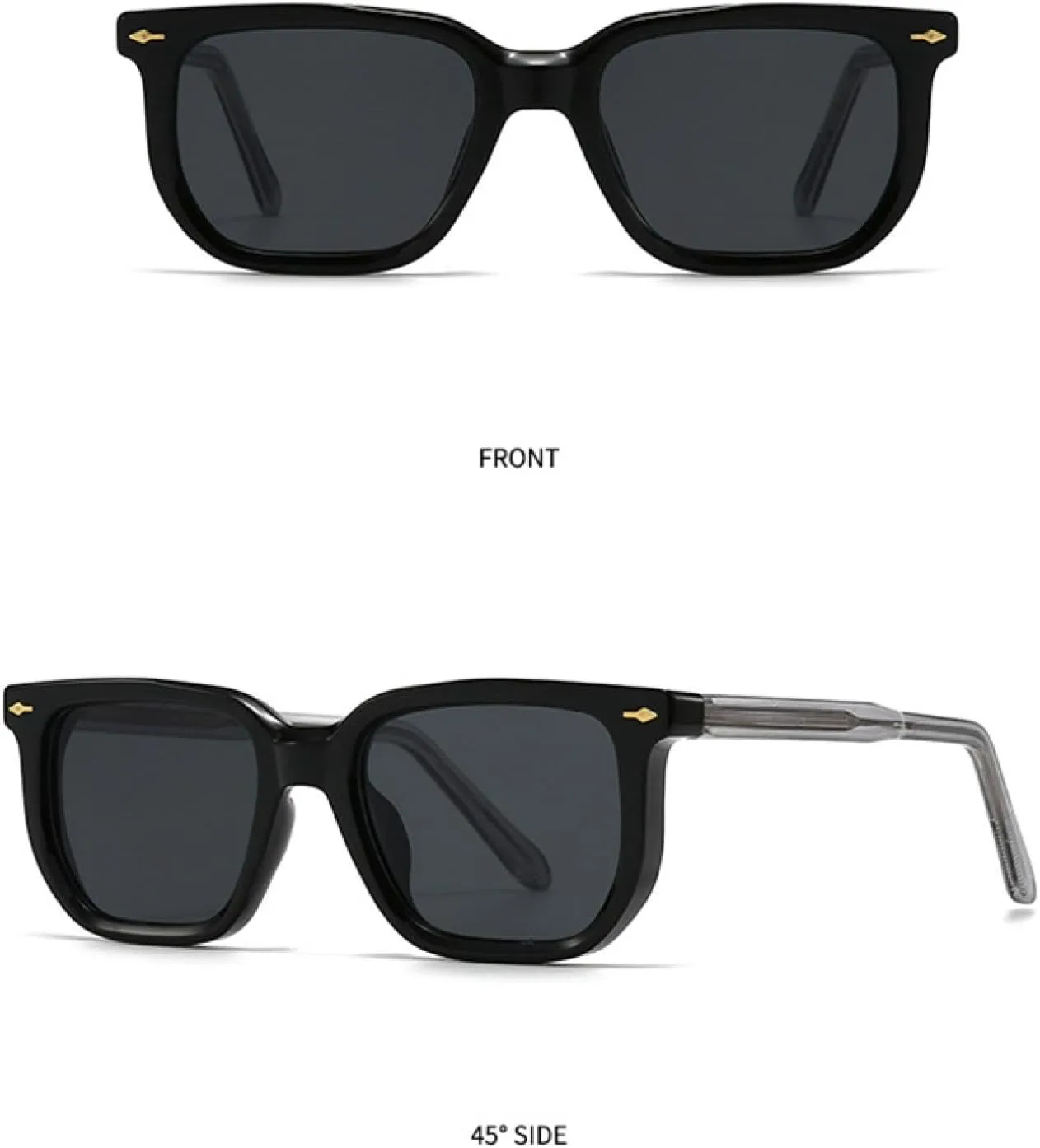 

Мужские солнцезащитные очки с градиентным затемнением, защита от УФ-излучения UV400, ретро-стиль, заклепки. Женские роскошные очки зеленого цвета VVTWSSW, Grey Grey