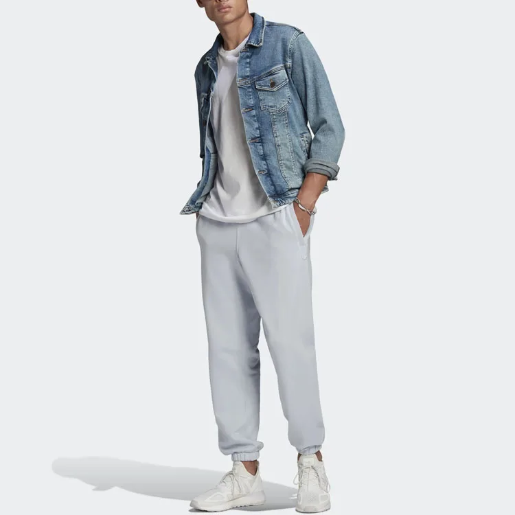 Adidas Originals Эластичные вязаные спортивные штаны мужские aura blue с манжетами — фото 3