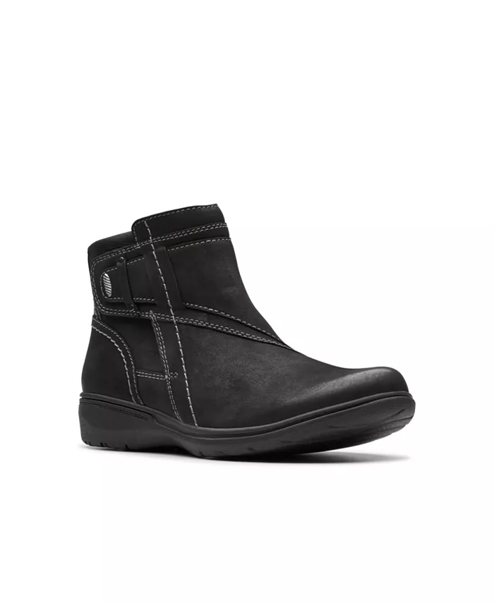 Женские ботинки Clarks Carleigh Style кожаные с контрастной строчкой, черный
