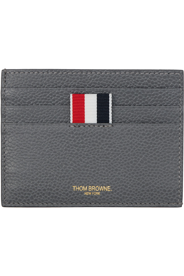 

Thom Browne Серый держатель для карт с отделениями для заметок и фактурой гальки