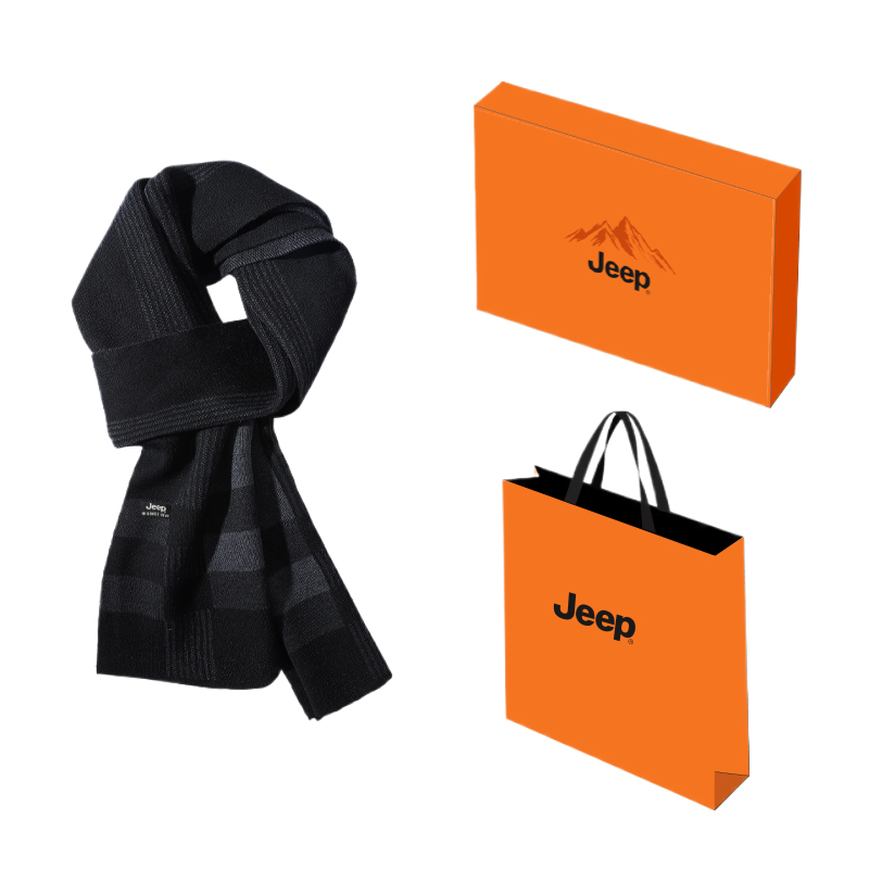 

Шарф из полиэстера Unisex Jeep, черный темно-серый[soft fabric/windproof temperature lock]