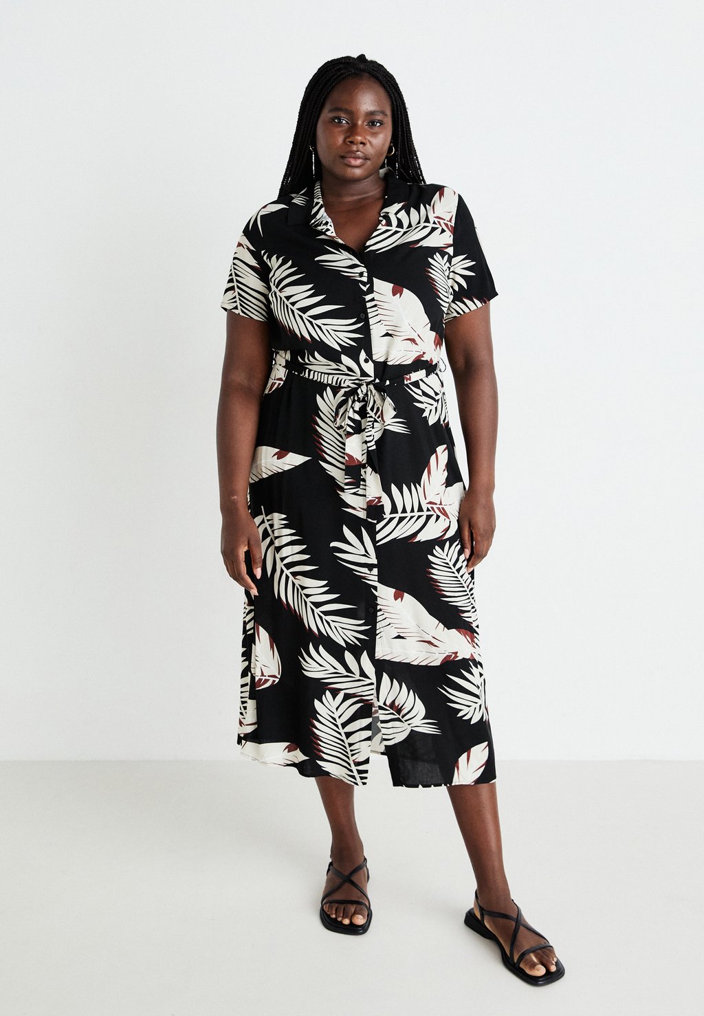 

Платье-рубашка VMCEASY LONG SHIRT DRESS Vero Moda Curve, черный