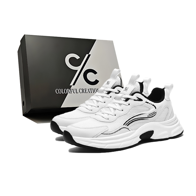 

Кроссовки Coverage Height Increasing Abrasion Resistant Breathable Slip Resistant Low Top Casual Shoes Men's Colorful Creations, White