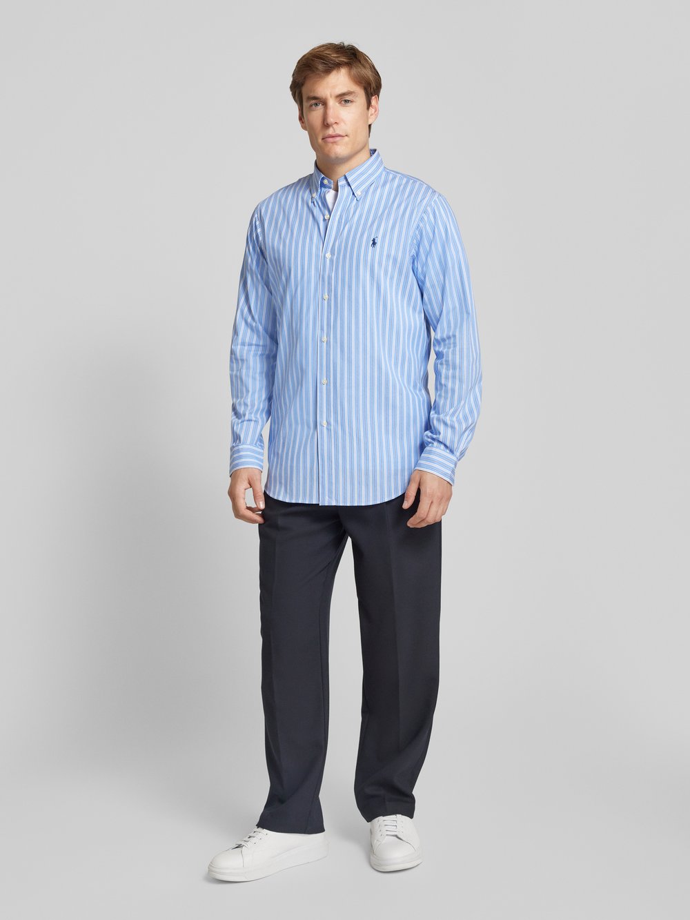 

Повседневная рубашка Custom Fit с вышитым логотипом Polo Ralph Lauren, синий