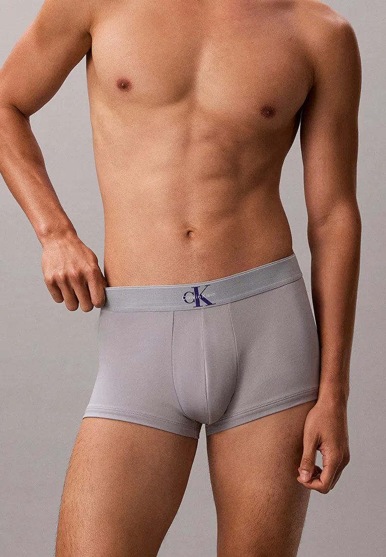 Трусы Calvin Klein, Monogram, низкая посадка, голубой/серый