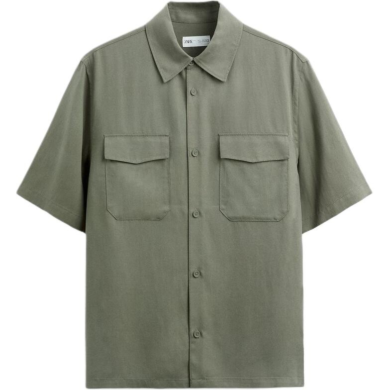 

Рубашка мужская хаки Zara, хаки