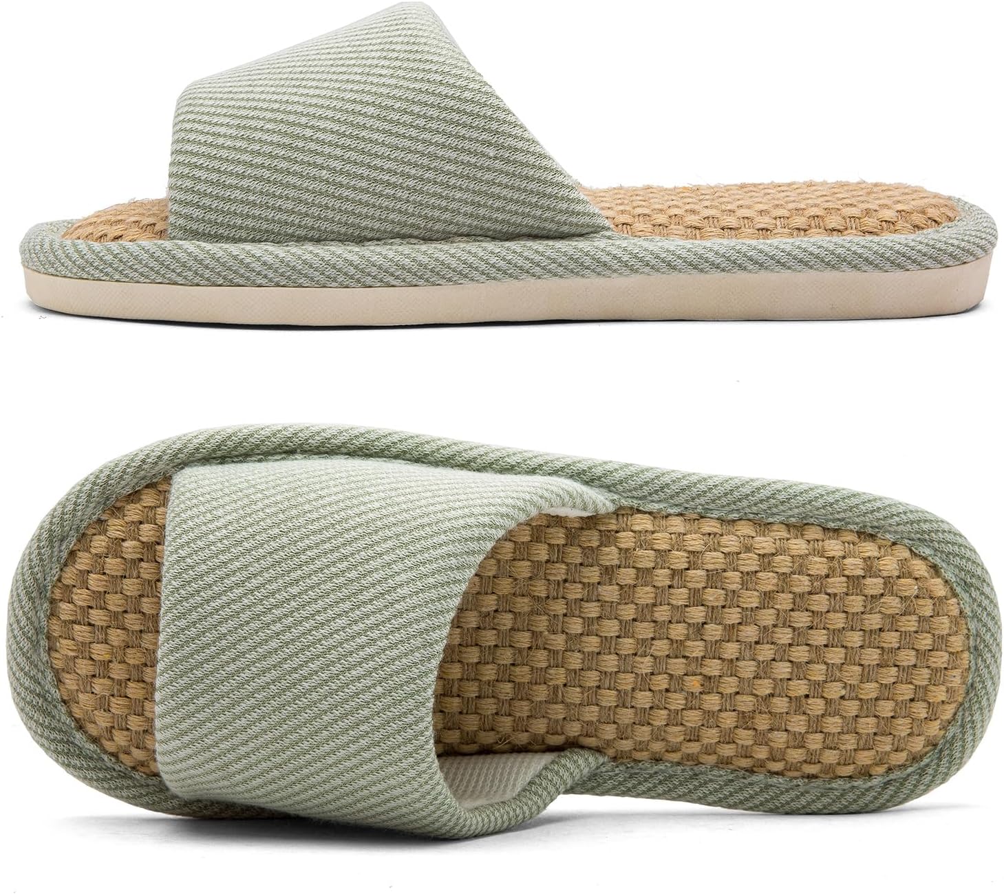 

Тапочки AiJiaTu из льна и ткани для дома, для всех сезонов, тихие, унисекс, синие, EU 39-40