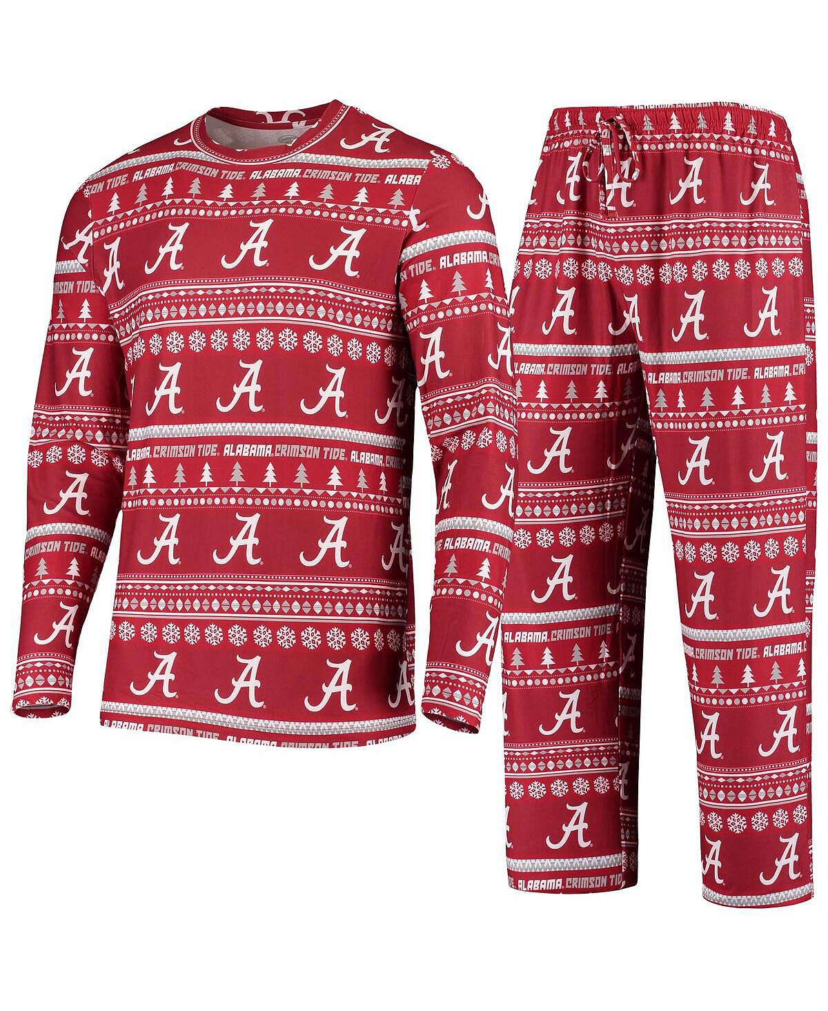 

Мужской комплект из вязаного свитера с длинными рукавами и брюк Crimson Alabama Crimson Tide Ugly Concepts Sport