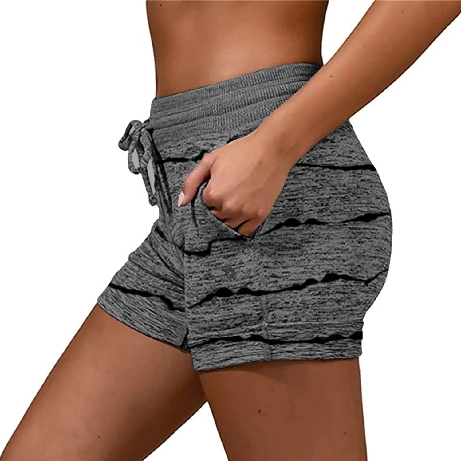 Шорты спортивные с завязкой на резинке, Generic, Dark Gray — фото 3