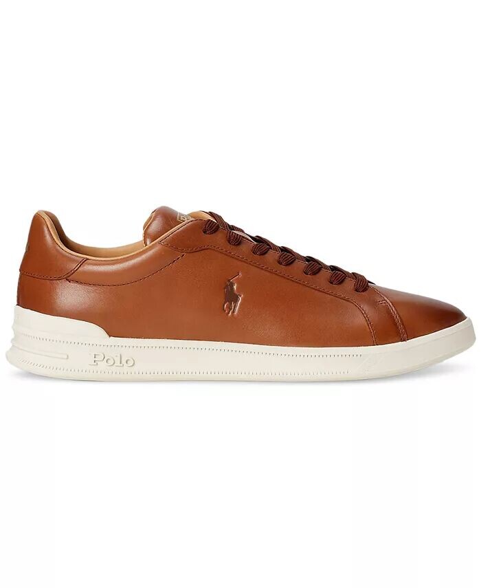Мужские кожаные кроссовки Heritage Court II Polo Ralph Lauren, коричневый — фото 2