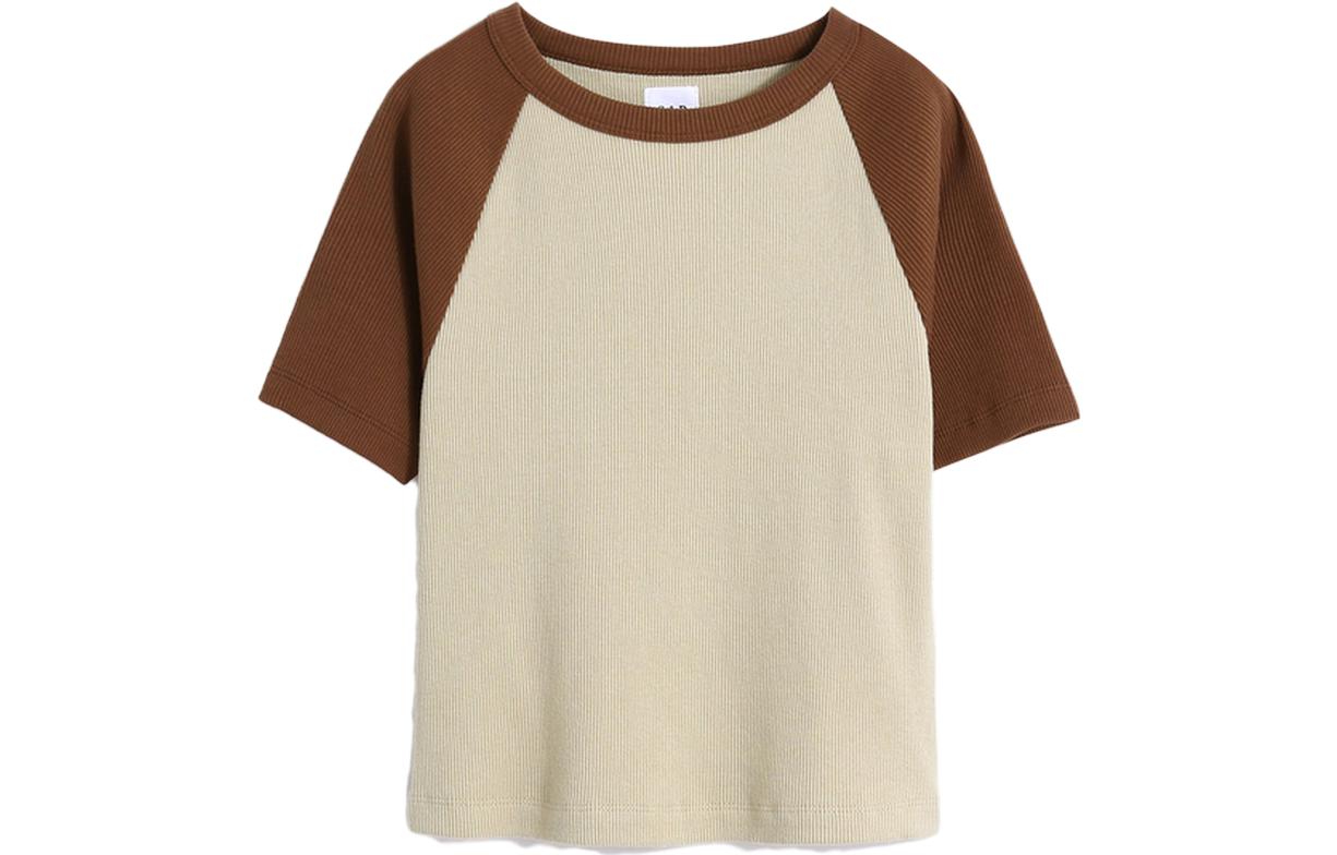 

Укороченный топ женский GAP, бежево-коричневый