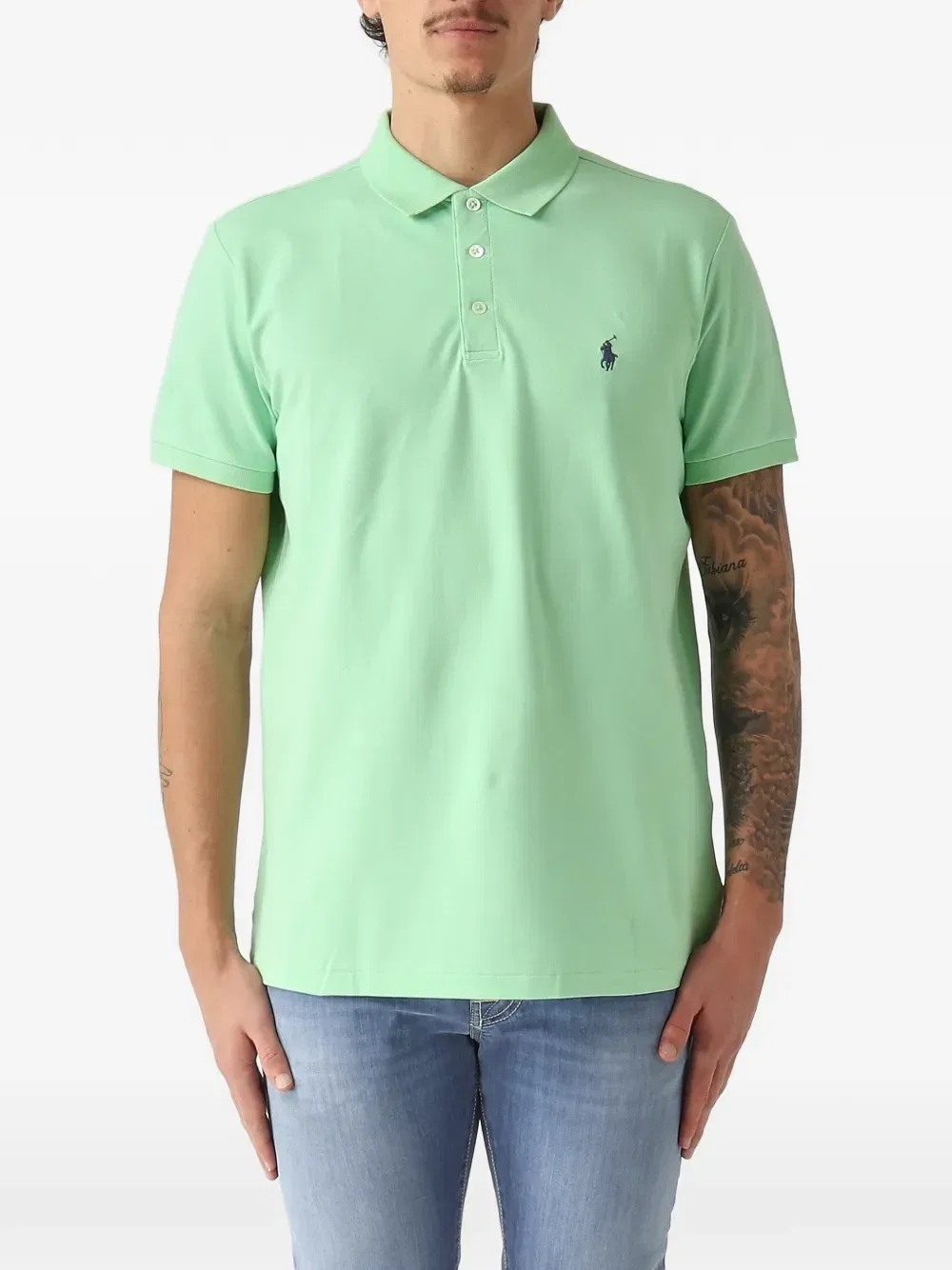 Поло с вышитой символикой пони POLO RALPH LAUREN, зеленый