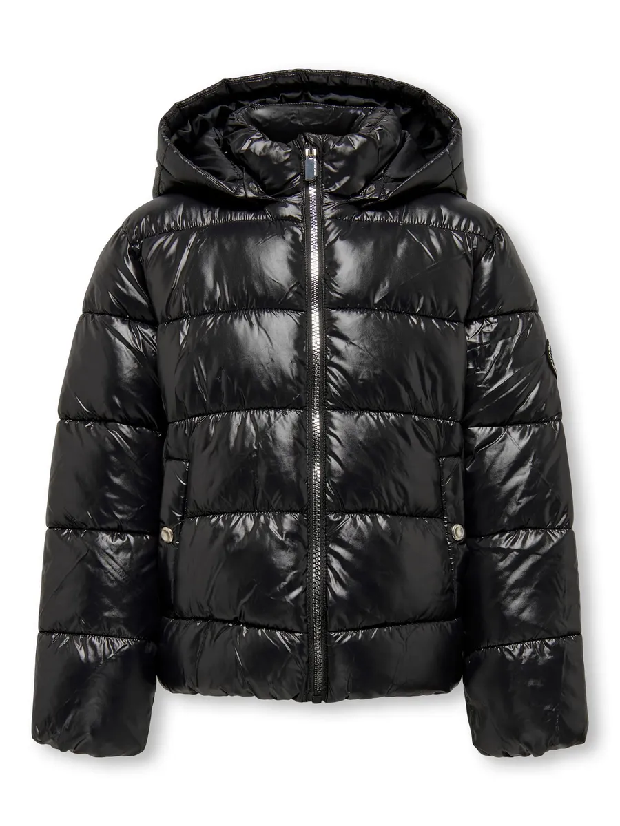Стеганая куртка KIDS ONLY "KOGNEWEMMY SAVANNAH JACKET OTW NOOS", с капюшоном, черный — фото 3