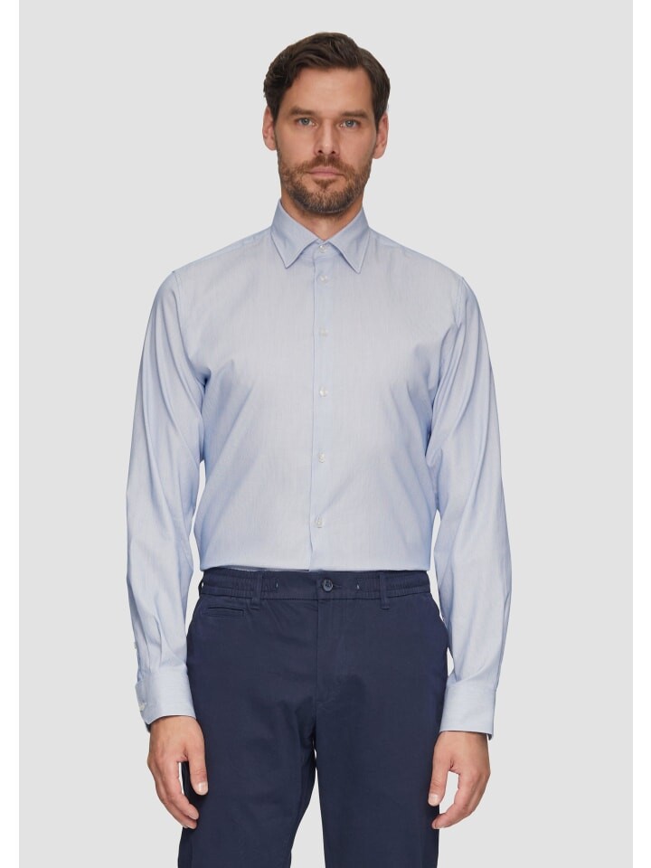 

Рубашка sOliver BLACK LABEL langarm, цвет blau-weiß
