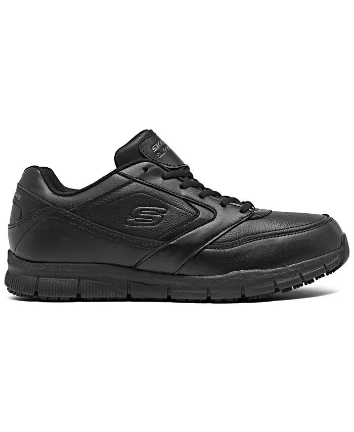 Мужские рабочие кроссовки свободного кроя Nampa Slip Resistant Work Casual от Finish Line Skechers, черный — фото 2