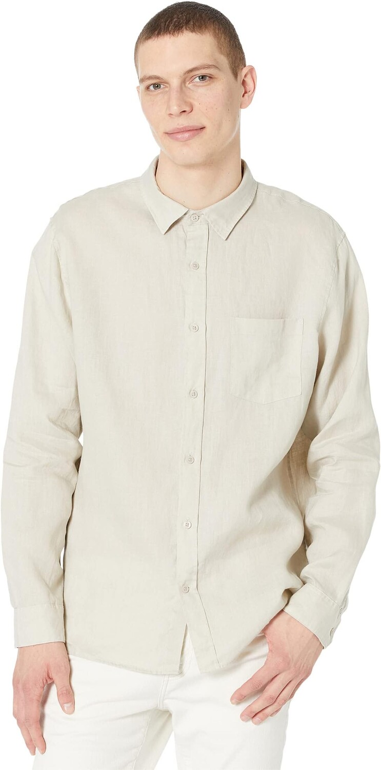 

Рубашка Vince Linen Long Sleeve, цвет Desert Sand