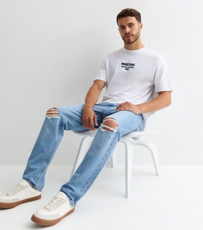 

Синие джинсы свободного кроя с рваными коленями Jack & Jones Jack & Jones, ярко-синий