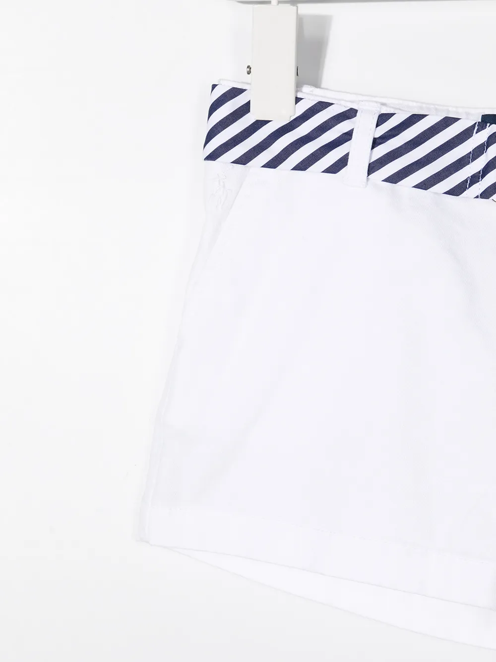 Шорты с поясом в полоску POLO RALPH LAUREN KIDS, белый — фото 3