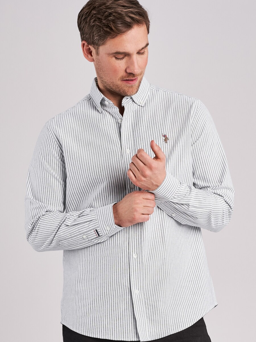 Рубашка на пуговицах классического кроя U.S. POLO ASSN. Armin, Mottled Grey — фото 3