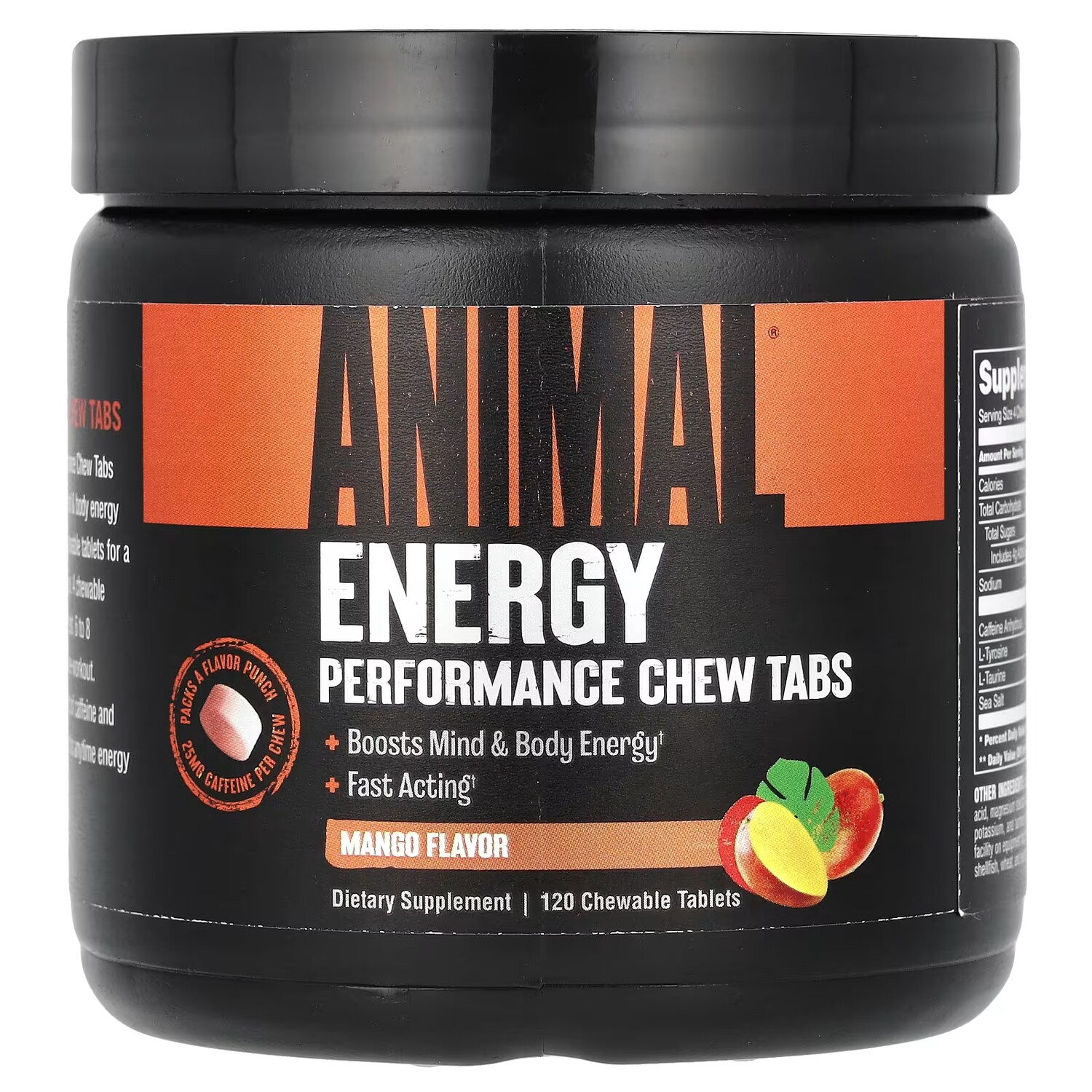 

Добавка Animal Energy Performance Chew Tabs Mango, 120 жевательных таблеток