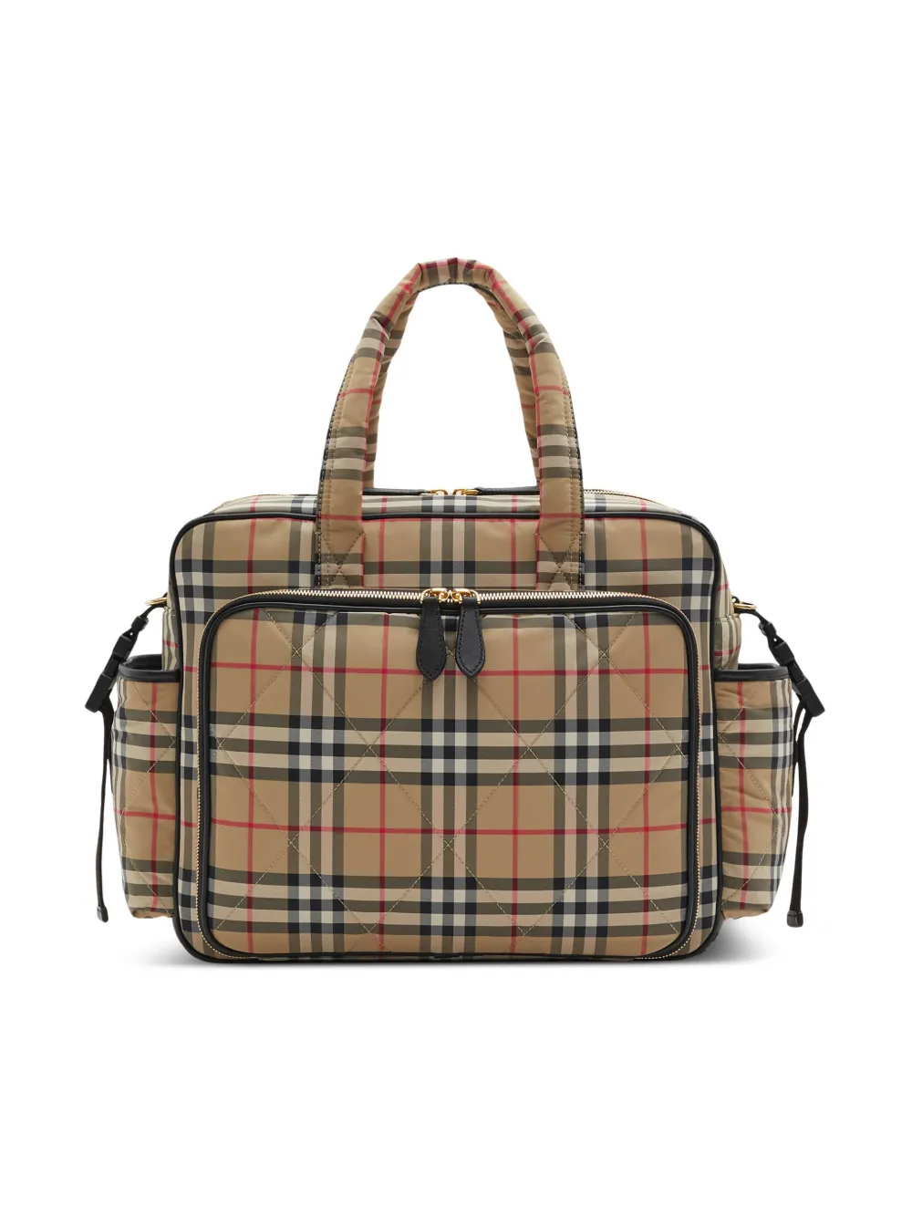 

Стеганая пеленальная сумка в клетку Vintage Check BURBERRY KIDS, коричневый
