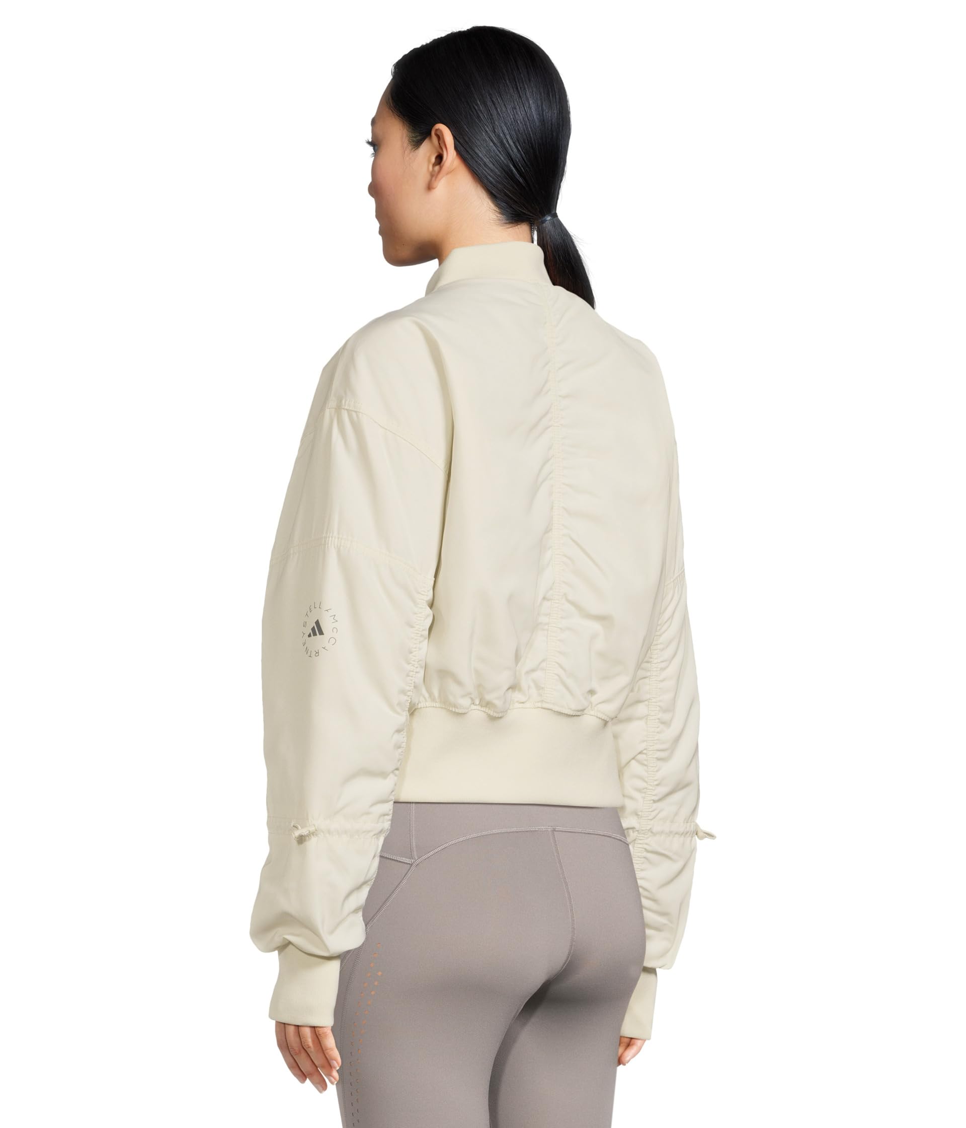 Бомбер adidas by Stella McCartney Woven Bomber Cropped JX9106, цвет Almond Milk/SMC — фото 3