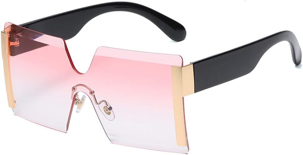 

Большие женские солнцезащитные очки без оправы с плоской верхней частью, винтажные солнцезащитные очки с градиентным покрытием и защитой от УФ-излучения UV400 LANGSER, 6