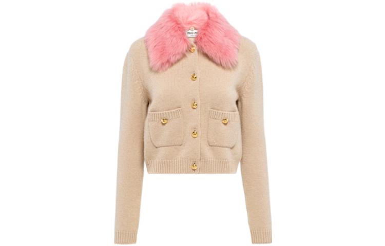 FW22 Вязаный свитер Women's Milk Tea MIU MIU, milk tea — фото 2