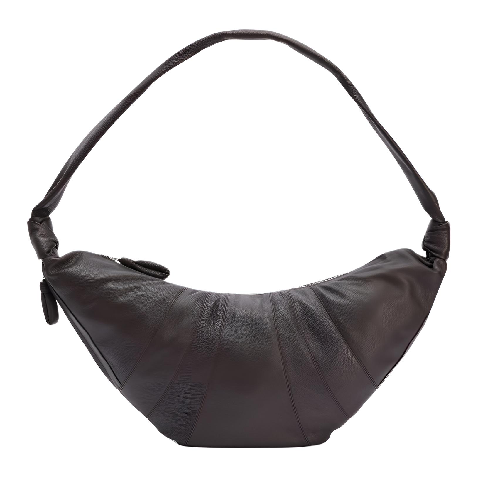 

Lemaire Кожаная наплечная сумка Cow Leather Large Unisex Brown