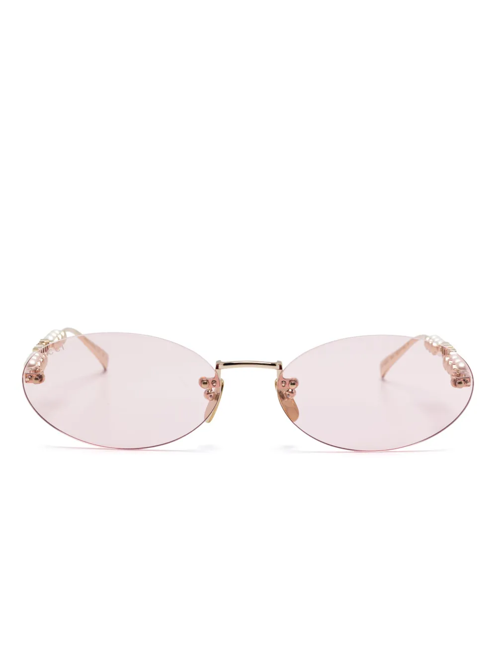 

Солнцезащитные очки в овальной оправе Gucci Eyewear, золотой