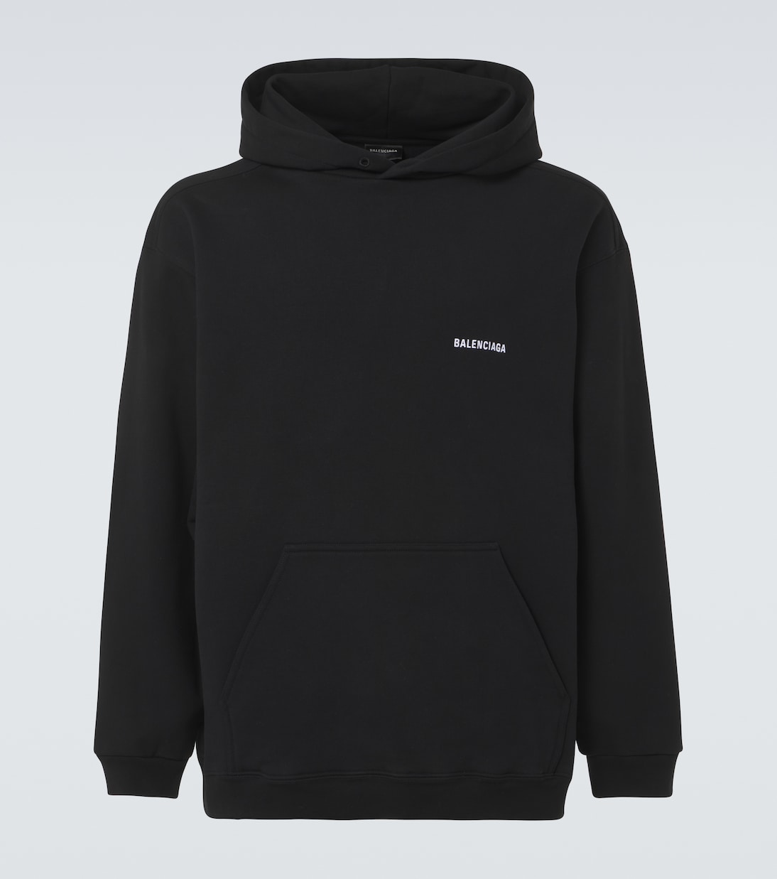 

Логотип хлопковый худи из флиса Balenciaga, Black/White