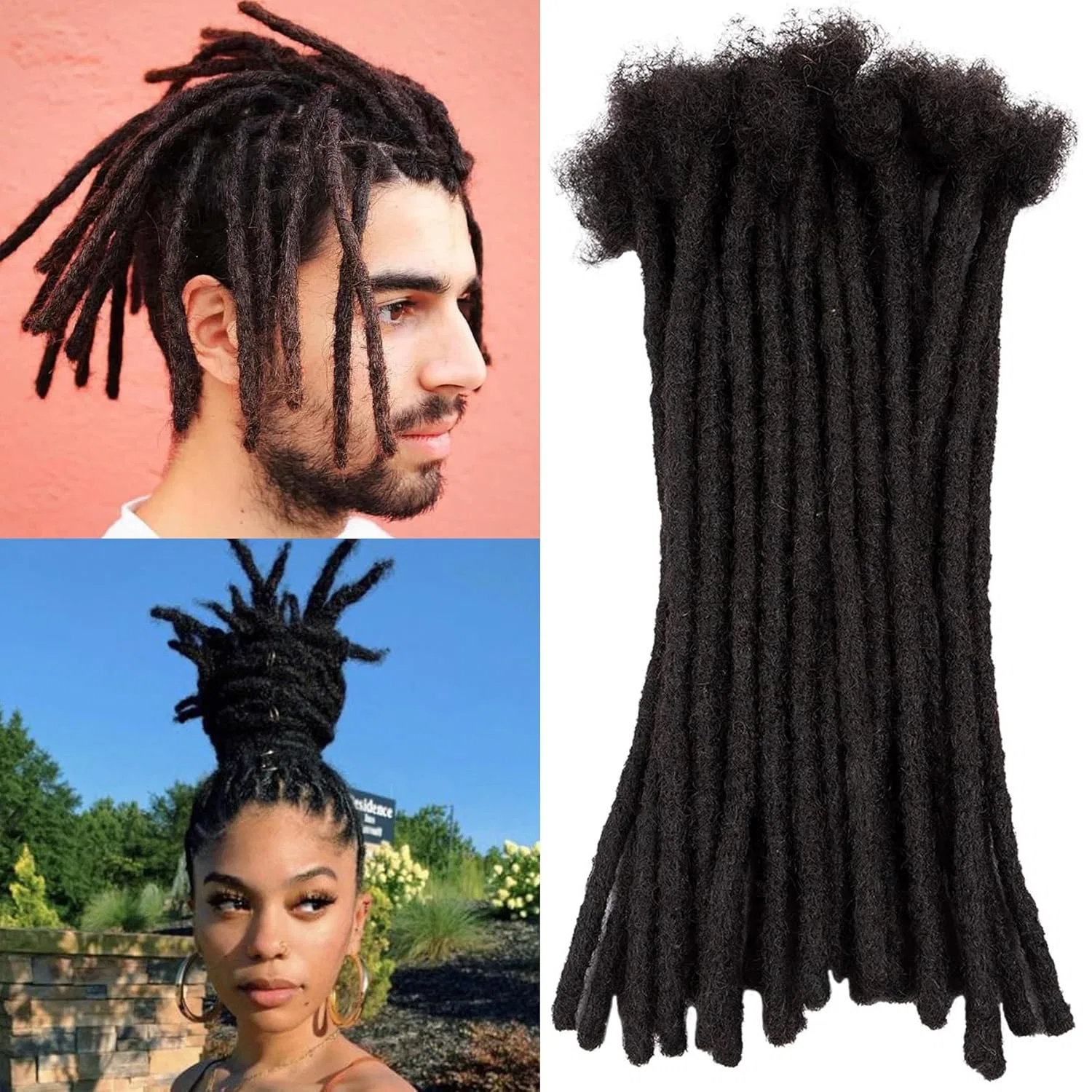 Дреды-удлинители из 100% натуральных волос Afro Kinky, 12 дюймов, 10 прядей Taoyemy, 1B