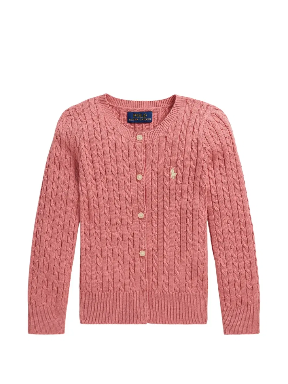 Кардиган фактурной вязки Polo Ralph Lauren Kids, розовый