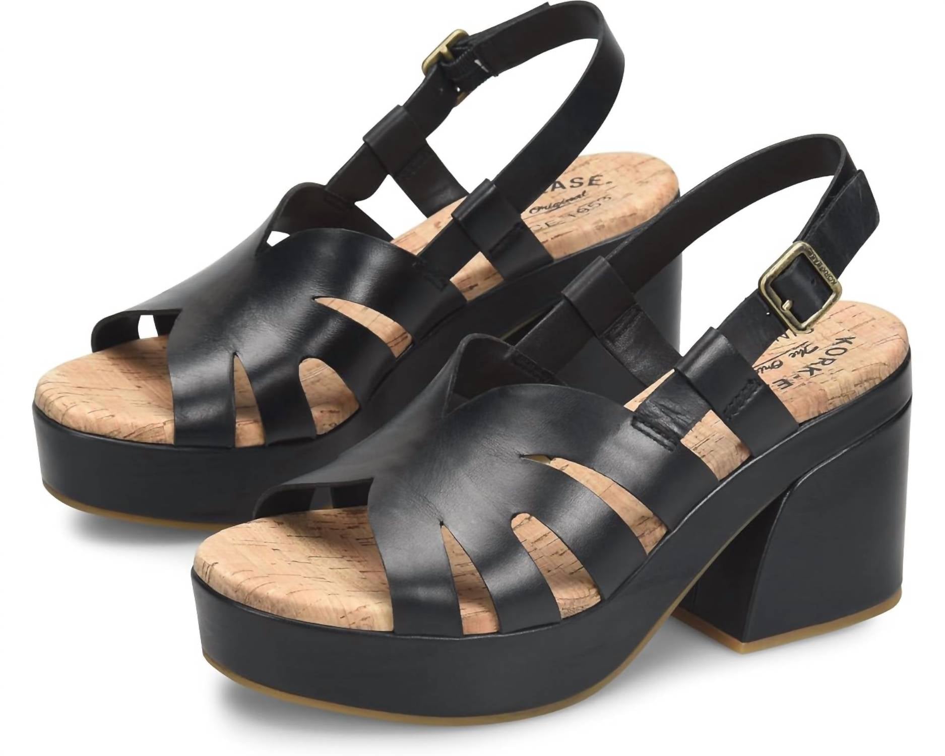 Paschal Platform Sandal In Black KORK-EASE